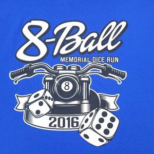 2016 8 Ball Memorial Dice Run T Shirt Size XL Motorcycle Rally Ride Chopper Hog